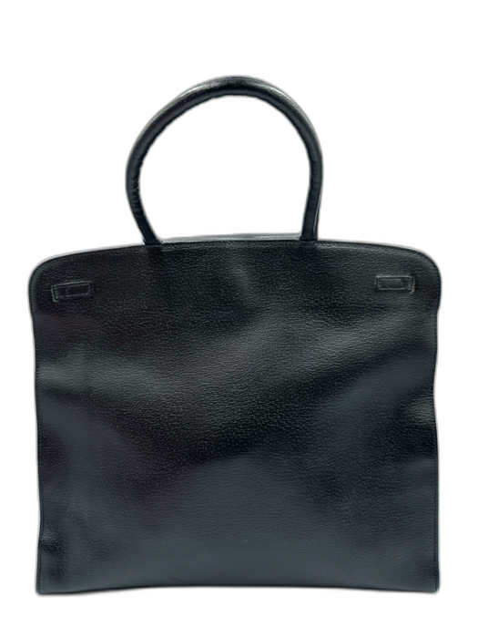 Furla Black Leather Gold Tone Magnetic Snap rolled top handles Bag Black / M