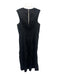 Maeve Size L Black Cotton Sleeveless Pleats Maxi V Neck Dress Black / L