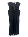 Maeve Size L Black Cotton Sleeveless Pleats Maxi V Neck Dress Black / L