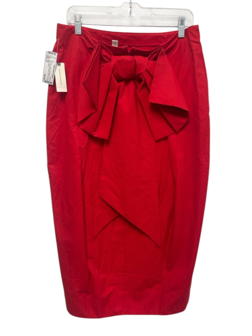 Maeve Size 23 Red Cotton & Polyamide Sleeveless Bow Applique Maxi Skirt Red / 23