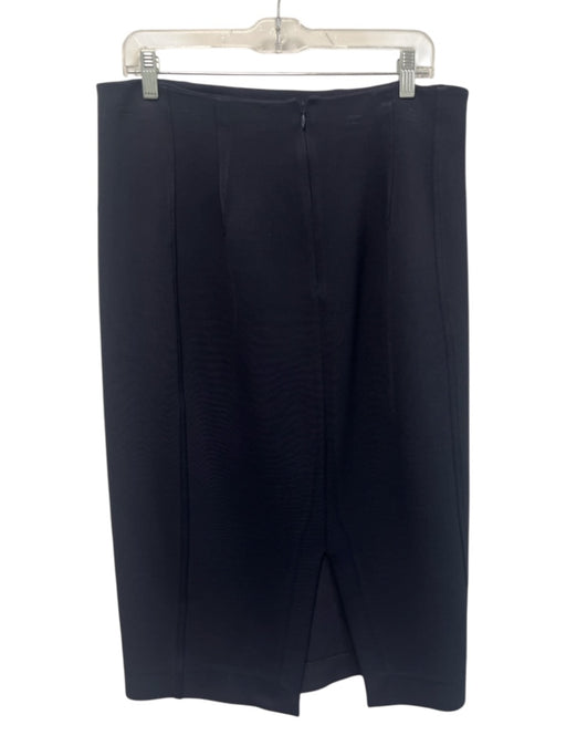 Diane Von Furstenberg Size 14 Navy Maxi Back Zip pleats Skirt Navy / 14