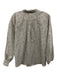 Ann Mashburn Size XL Gray & White Cotton Long Sleeve Floral Half Button Top Gray & White / XL