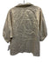 Emily McCarthy Size Large Gold & Beige Linen Short Sleeve Shimmer V Neck Top Gold & Beige / Large