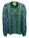 Emily McCarthy Size Large Green & Blue Viscose Blend Long Sleeve Floral Top Green & Blue / Large