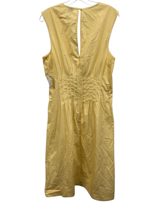 Maeve Size Large Butter Yellow Cotton Sleeveless Pleated Pintuck Maxi Dress Butter Yellow / Large