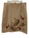 Dana Buchman Size 14 Beige & Multi Cotton Blend Embroidered Paisley Beaded Skirt Beige & Multi / 14