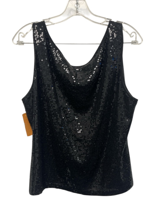 Ellen Tracy Size 14/16 Black Nylon Blend Side Zip Sequin Knee Length Skirt Set Black / 14/16