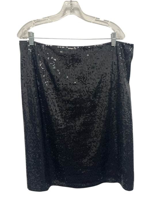 Ellen Tracy Size 14/16 Black Nylon Blend Side Zip Sequin Knee Length Skirt Set Black / 14/16