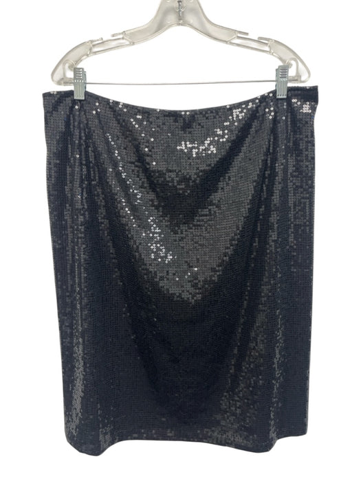 Ellen Tracy Size 14/16 Black Nylon Blend Side Zip Sequin Knee Length Skirt Set Black / 14/16