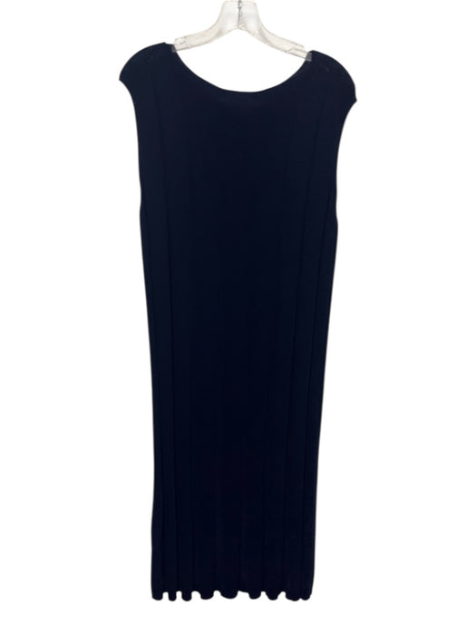Lafayette 148 Size XL Navy Blue Viscose Blend Knit Sleeveless Midi Dress Navy Blue / XL