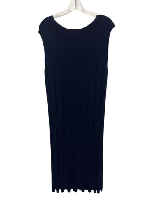 Lafayette 148 Size XL Navy Blue Viscose Blend Knit Sleeveless Midi Dress Navy Blue / XL