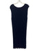 Lafayette 148 Size XL Navy Blue Viscose Blend Knit Sleeveless Midi Dress Navy Blue / XL