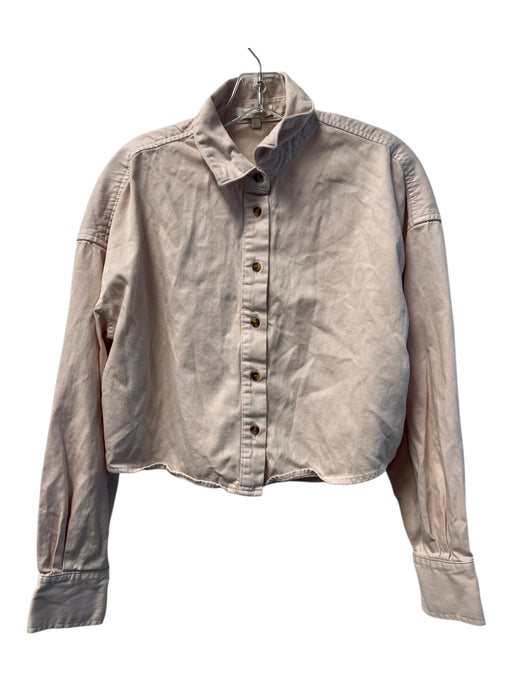 Favorite Daughter Size S Powder Pink Cotton Blend Collared Button Down Top Powder Pink / S