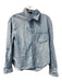 Kut From The Kloth Size S Light Blue Cotton & Linen Denim Collared Top Light Blue / S