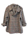 Zara Size XS Beige Blue Red Orange Cotton Detachable Hood Button Down Plaid Coat Beige Blue Red Orange / XS