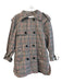 Zara Size XS Beige Blue Red Orange Cotton Detachable Hood Button Down Plaid Coat Beige Blue Red Orange / XS