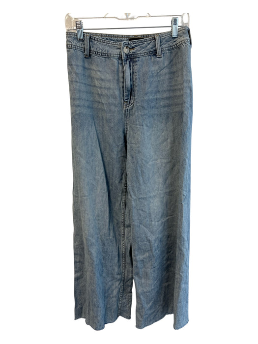 Prosperity Size 27 Light Wash Cotton High Rise Zip Flap Closure Wide Leg Jeans Light Wash / 27