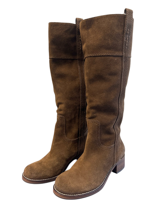 Lucky Brand Shoe Size 6.5 Brown Leather Suede Round Toe Below Knee Boots Brown / 6.5