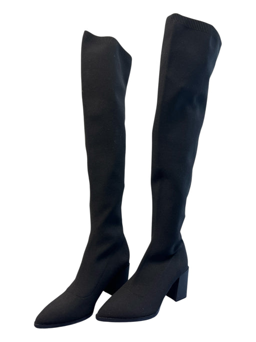 Aldo Shoe Size 6 Black Manmade Material Pointed Toe Above Knee Stretch Boots Black / 6