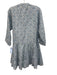 Lake Size S White & Blue Cotton Floral Long Sleeve Button Up Pleats Dress White & Blue / S