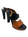 Fendi Shoe Size 39 Black & Brown Leather Ankle Strap Open Toe Block heel Sandals Black & Brown / 39