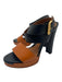 Fendi Shoe Size 39 Black & Brown Leather Ankle Strap Open Toe Block heel Sandals Black & Brown / 39