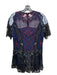 Jonathan Simkhai Size 10 Navy & Multi Nylon Blend Lace Overlay Zip Back Top Navy & Multi / 10