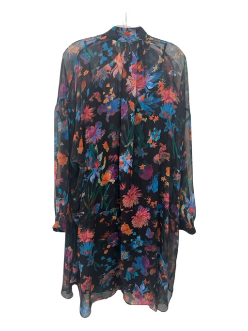 IRO Size 40 Black & Multi Missing Fabric Abstract Floral Mesh Overlay Dress Black & Multi / 40