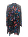 IRO Size 40 Black & Multi Missing Fabric Abstract Floral Mesh Overlay Dress Black & Multi / 40
