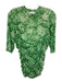 Ganni Size M/L Green Synthetic Ruched Mesh Top Green / M/L