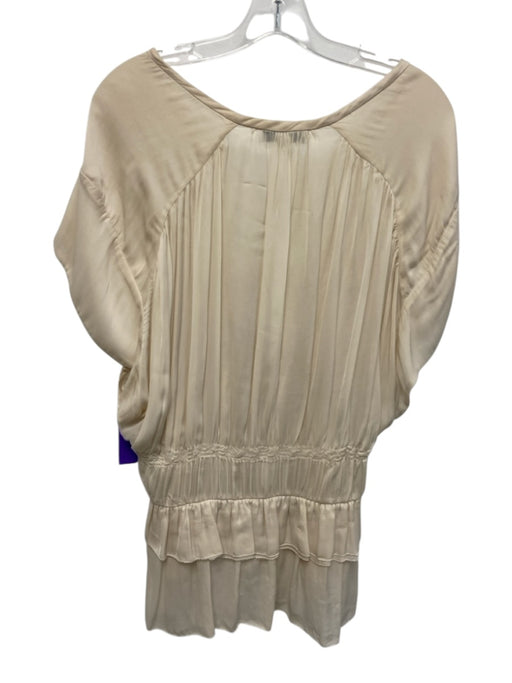 IRO Size 40 Cream Polyester V Neck Ruffle Trim Top Cream / 40