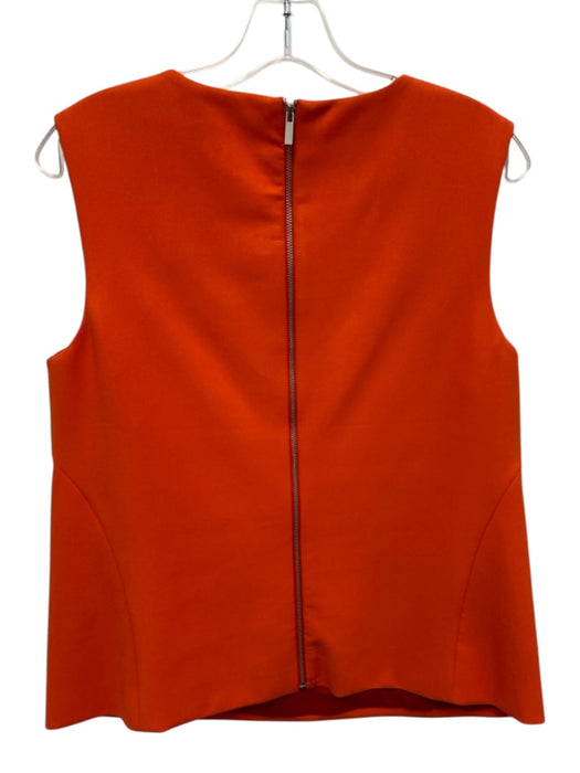 Elizabeth & James Size M Orange Polyester & Viscose Sleeveless Back Zip Top Orange / M