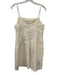 Theory Size 10 Cream & Multi Linen Sleeveless Graphic Print Back Zip Mini Dress Cream & Multi / 10