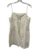 Theory Size 10 Cream & Multi Linen Sleeveless Graphic Print Back Zip Mini Dress Cream & Multi / 10