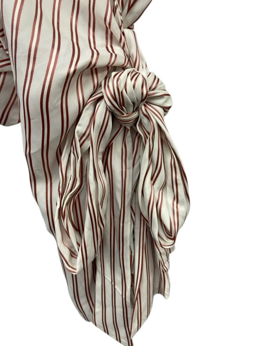Alexis Size M White & Red Viscose Striped Wrap Dress White & Red / M