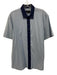 Prada Size 17 Blue Cotton Button Down Men's Short Sleeve Blue / 17