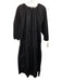 Zara Size S Black Cotton Keyhole Back Long Balloon Sleeve Maxi Dress Black / S