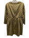Stella McCartney Size 42 Gold Acetate Zip Back Knee Length Long Sleeve Dress Gold / 42
