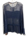 SeeByChloe Size Est XS Navy No Fabric Tag Sheer Long Sleeve Ruffles Top Navy / Est XS