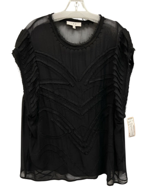 IRO Size 38 Black No Fabric Tag Sleeveless Frayed Detail Sheer Top Black / 38