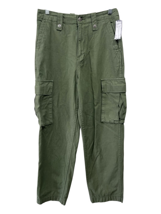 Ksubi Size M Green Cotton Cargo Pockets Straight Leg Zip Fly Pants Green / M