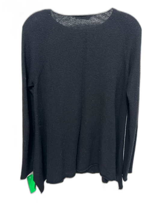 The Row Size S Black Cashmere & Silk Rib Knit rolled neckline rolled hem Sweater Black / S