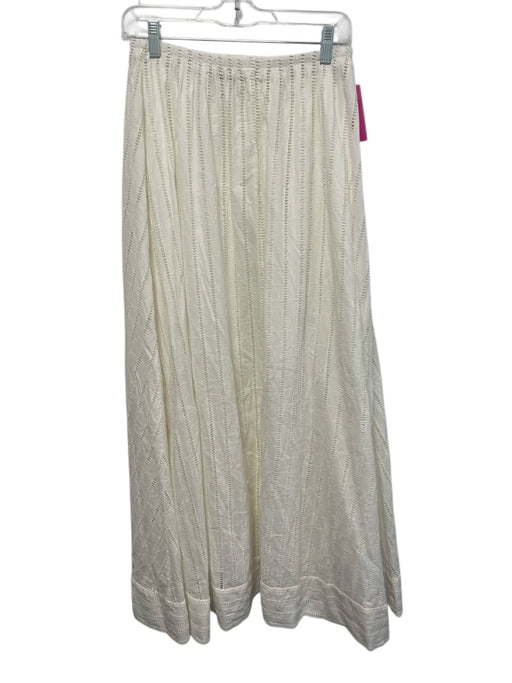 Solid & Striped Size XS White Cotton Elastic Waistband Ladder Lace Midi Skirt White / XS