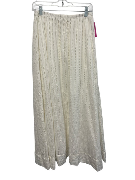 Solid & Striped Size XS White Cotton Elastic Waistband Ladder Lace Midi Skirt White / XS