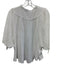 Felicite Size 2 White Cotton Gauze Short Puff Sleeve Buttons Top White / 2