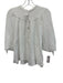 Felicite Size 2 White Cotton Gauze Short Puff Sleeve Buttons Top White / 2