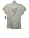 Akris Punto Size 8 White Cotton & Elastane Short Sleeve V Neck Ruched Detail Top White / 8