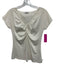 Akris Punto Size 8 White Cotton & Elastane Short Sleeve V Neck Ruched Detail Top White / 8