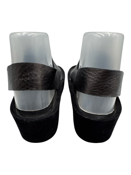 Pedro Garcia Shoe Size 38 Gunmetal Silver Leather Velcro Strap Slingback Sandals Gunmetal Silver / 38