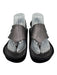 Pedro Garcia Shoe Size 38 Gunmetal Silver Leather Velcro Strap Slingback Sandals Gunmetal Silver / 38